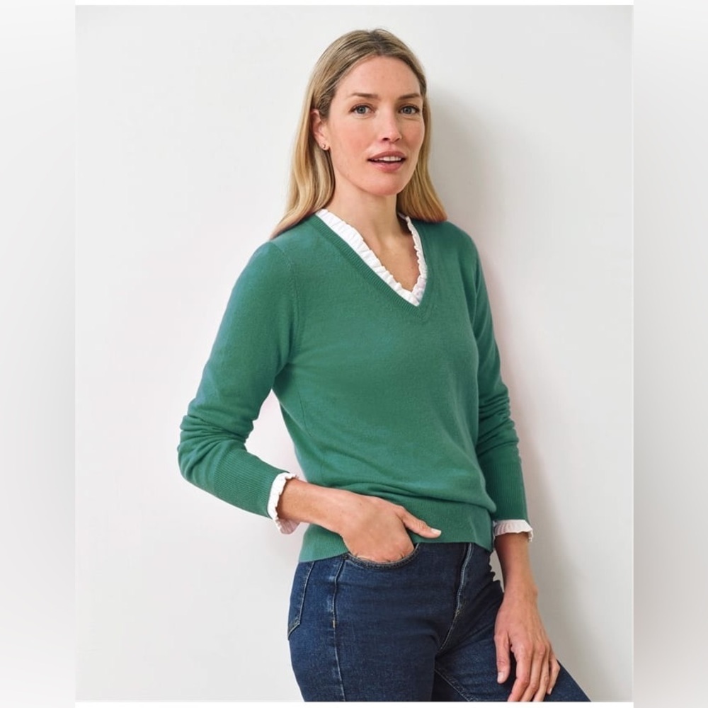 PURE COLLECTION Cashmere V Neck Sweater Size us 8/10 (#4)
